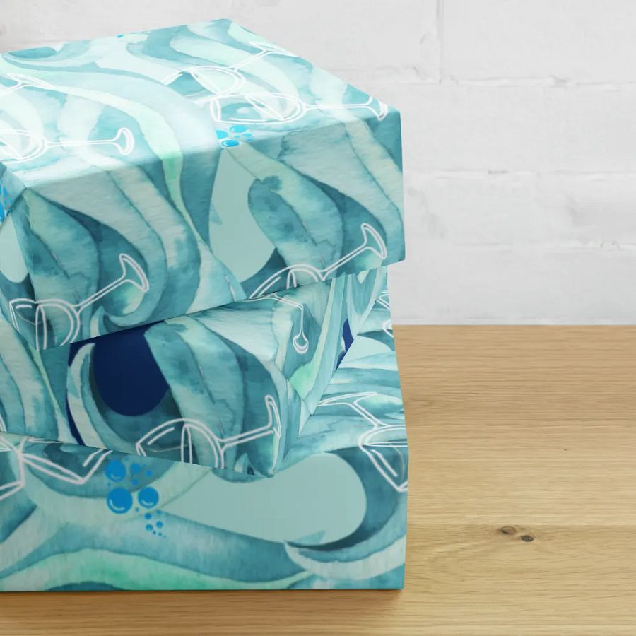 Ocean Toast Celebration Wrapping Paper Set for birthdays and occasion presents product image (10)