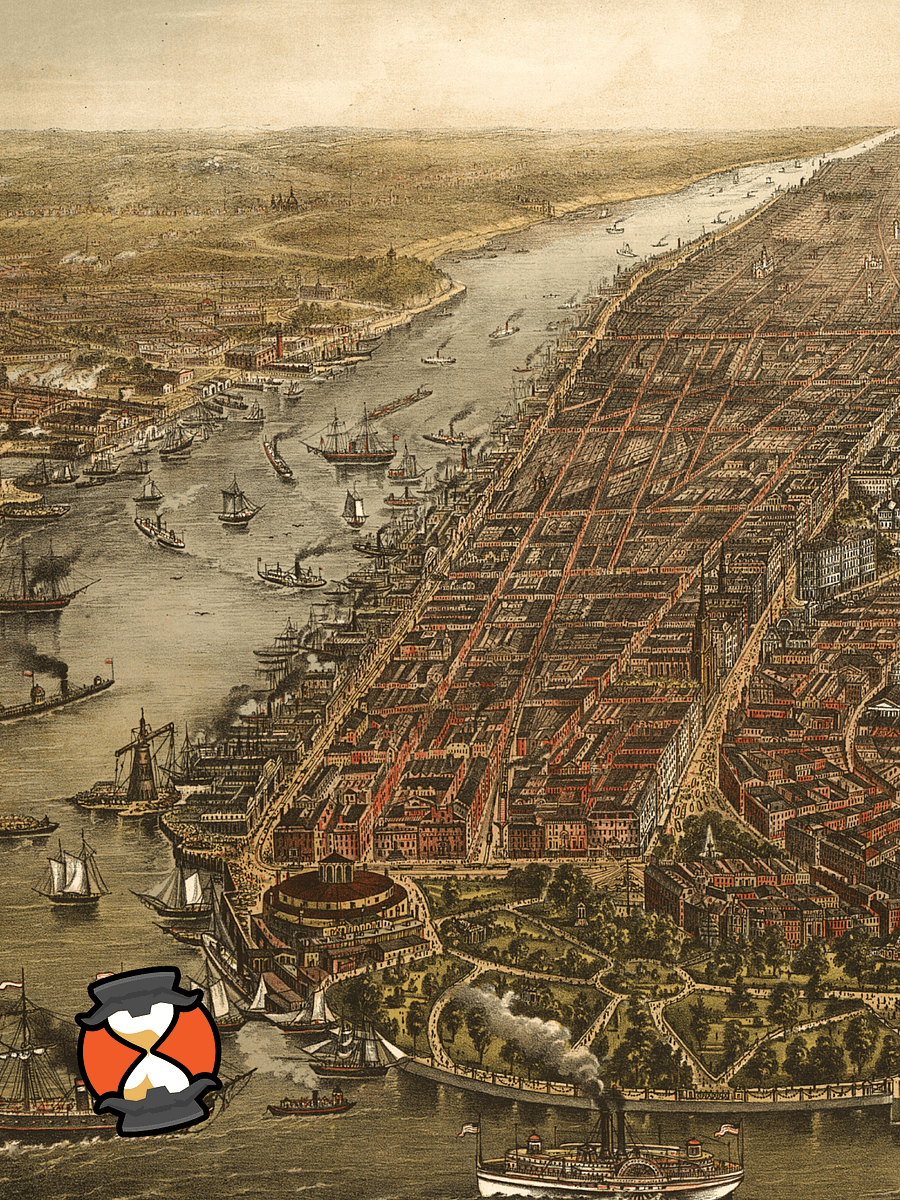 New York 1873 Canvas Print – Hand-Drawn Historic City Map product image (3)