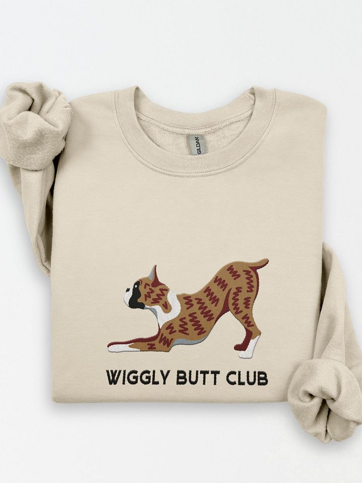 Wiggly Butt Club Sweatshirt (Embroidered) of a Boxer(Brindle) product image (1)