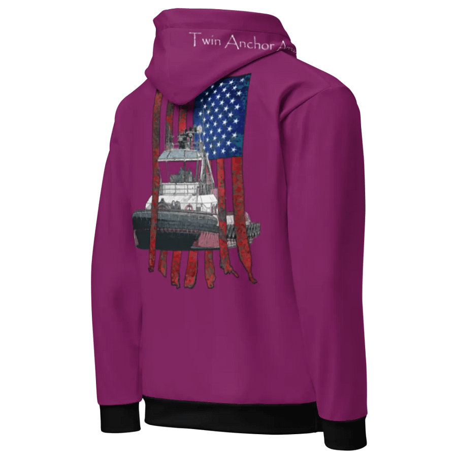 Eggplant Athena Tug & CE Flage Hoodie product image (10)
