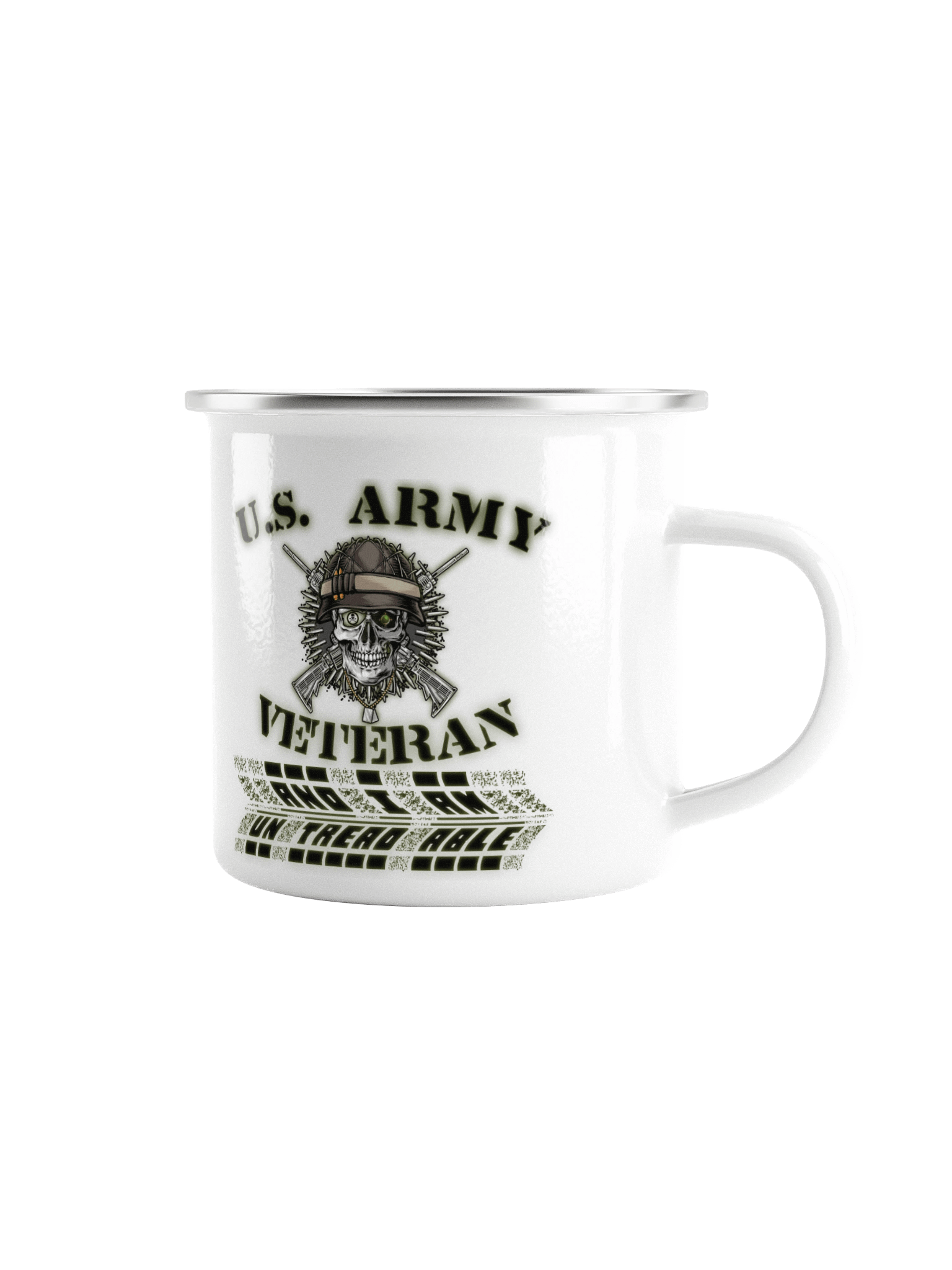 US Army Veteran's Skull Enamel Mug product image (1)