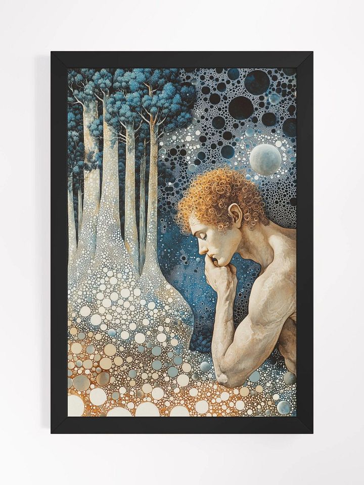 Celestial Contemplation: Fantasy Poster of a Thoughtful Forest Fairy product image (1)