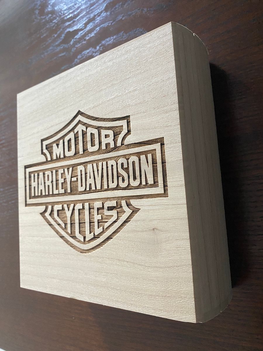 Wood Box Engraved with Harley-Davidson Logo. product image (3)