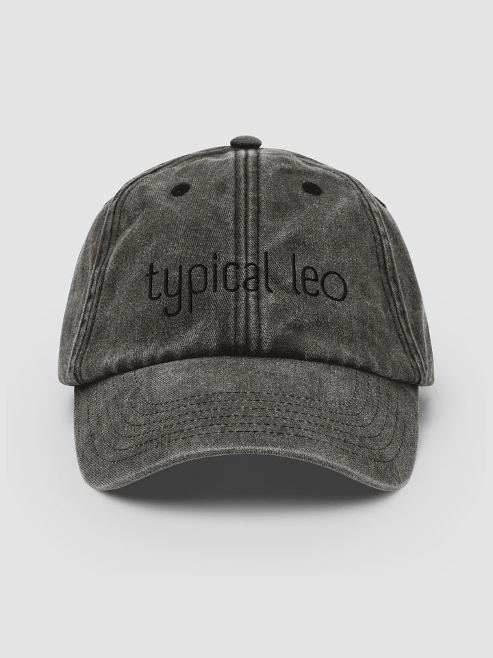 Typical Leo Black on Black Vintage Wash Dad Hat product image (1)