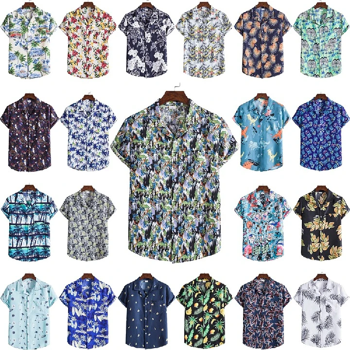Hawaiian Beach Style Shirt Men's Casual Beach Suit Collar Short Sleeve product image (1)