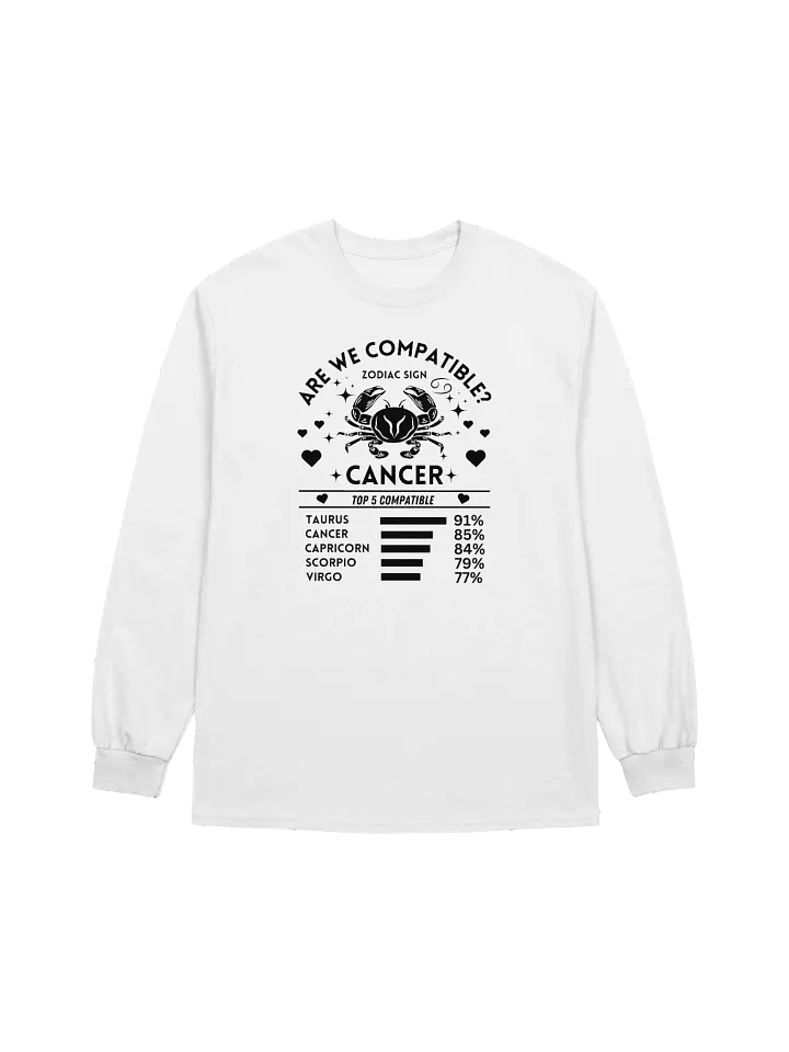 Cancer Zodiac Sign Romantic Compatibility - Gildan Ultra Cotton Unisex Long Sleeve T-Shirt - Light Colors product image (2)