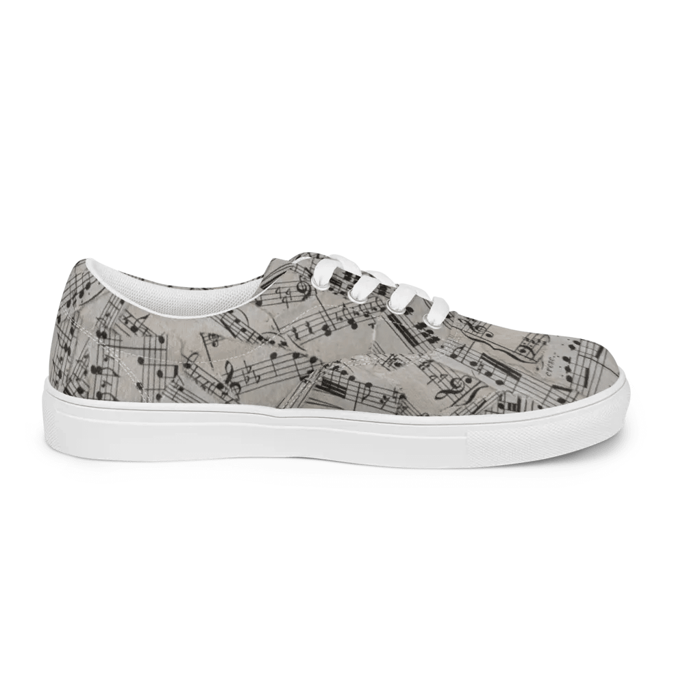 Sheet Music Collage Women's Lace-Up Canvas Shoes product image (5)