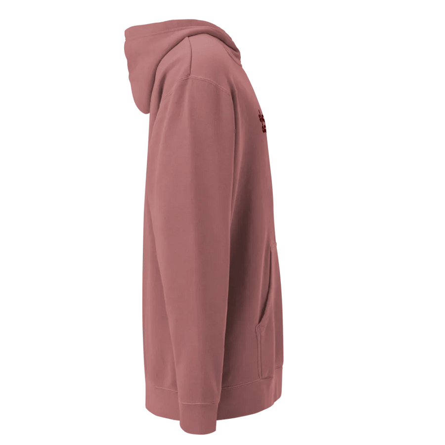 Burgundy Embroidered 'Slow Down' Pigment-Dyed Hoodie product image (9)