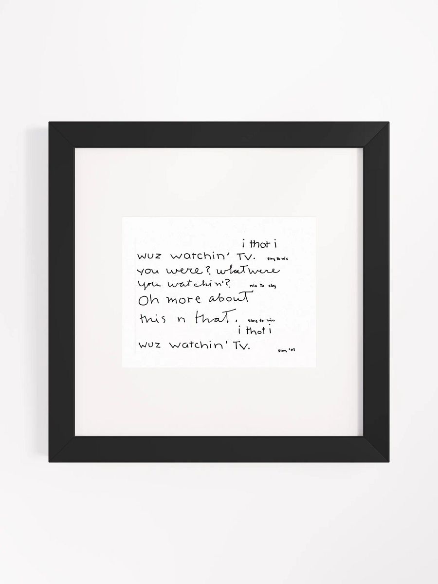 i thot i wuz watchin tv Panel Card Print Framed product image (3)