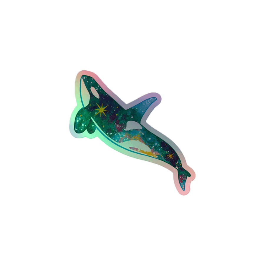 Galaxy Orca - Teal Variation Holographic Sticker product image (3)
