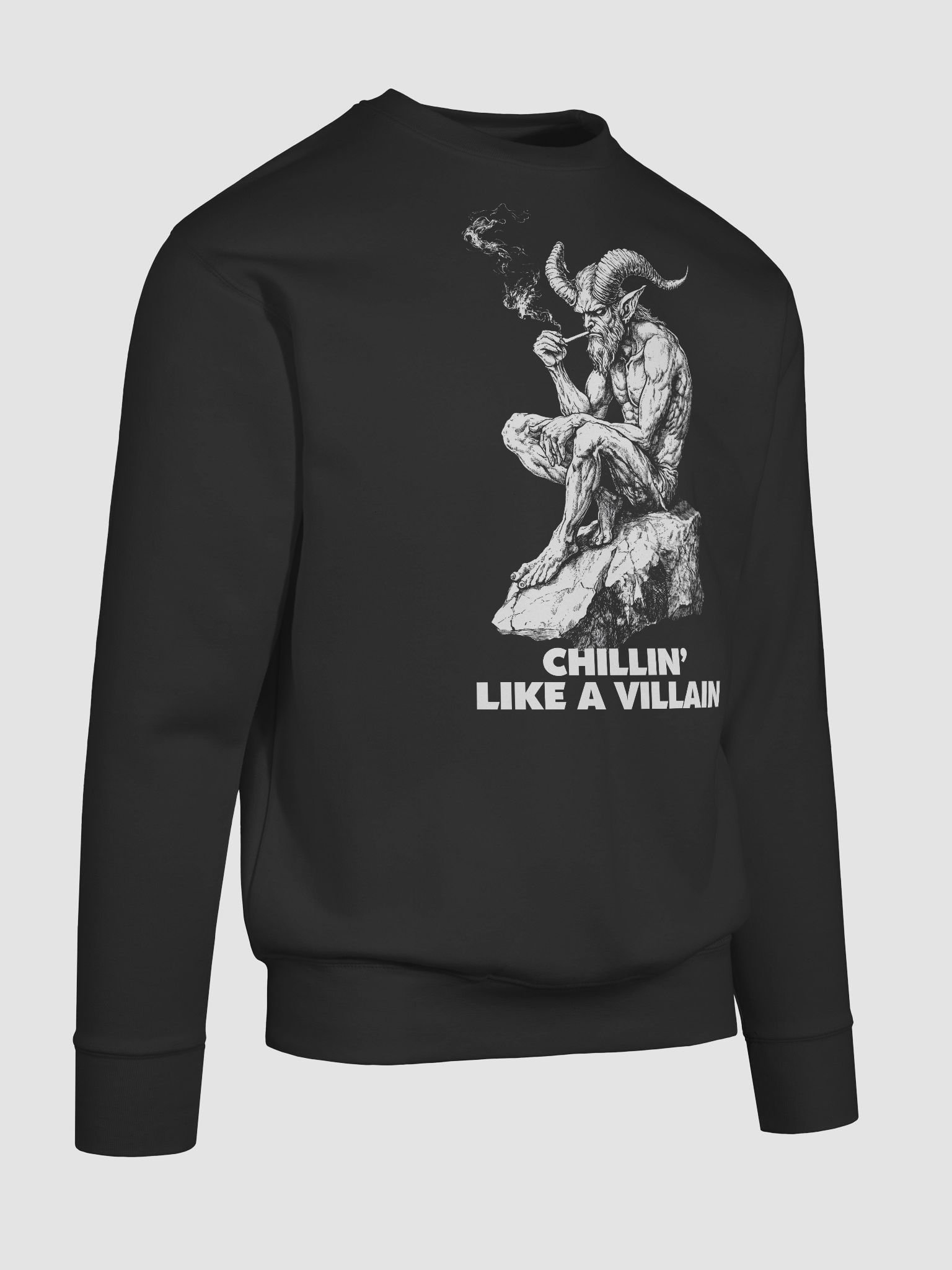Chillin' Like A Villain - Smoking Devil Demon Satan sweatshirt product image (10)