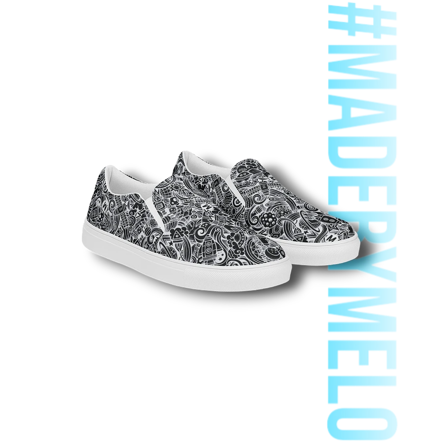 Dark Space Scribble - Women's Slip-ons | #MadeByMELO product image (8)