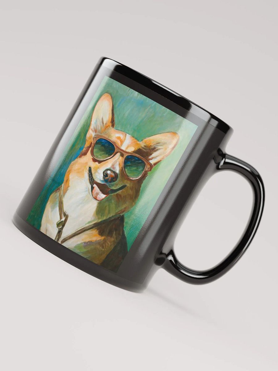 Cool Corgi Sunglasses Painting - dogPXL Artistic series Shades Black Mug product image (4)
