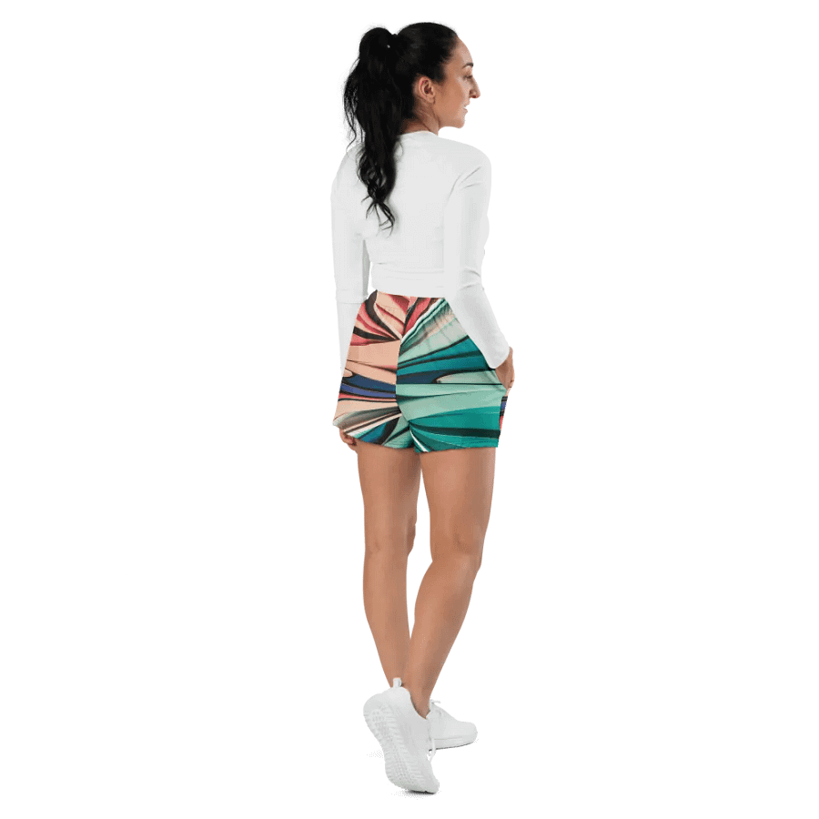 Abstract Geometric Unisex Athletic Shorts in Vibrant Colors (XS-3XL) product image (10)