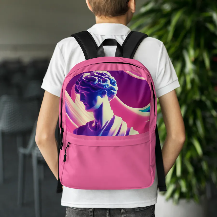 Greek God retrowave City Pop Pink Backpack product image (3)