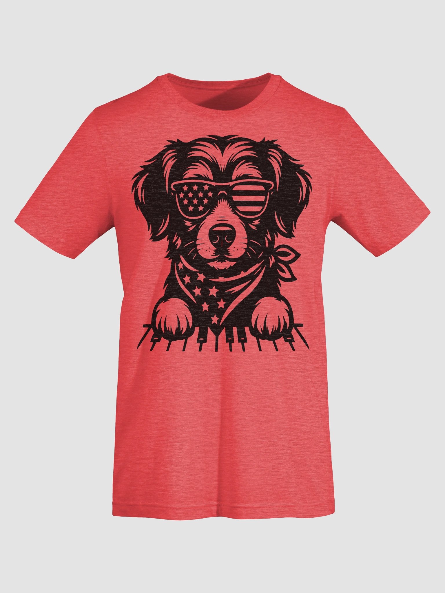 Patriotic Piano Pup in Bandana | Border Collie T-Shirt product image (7)