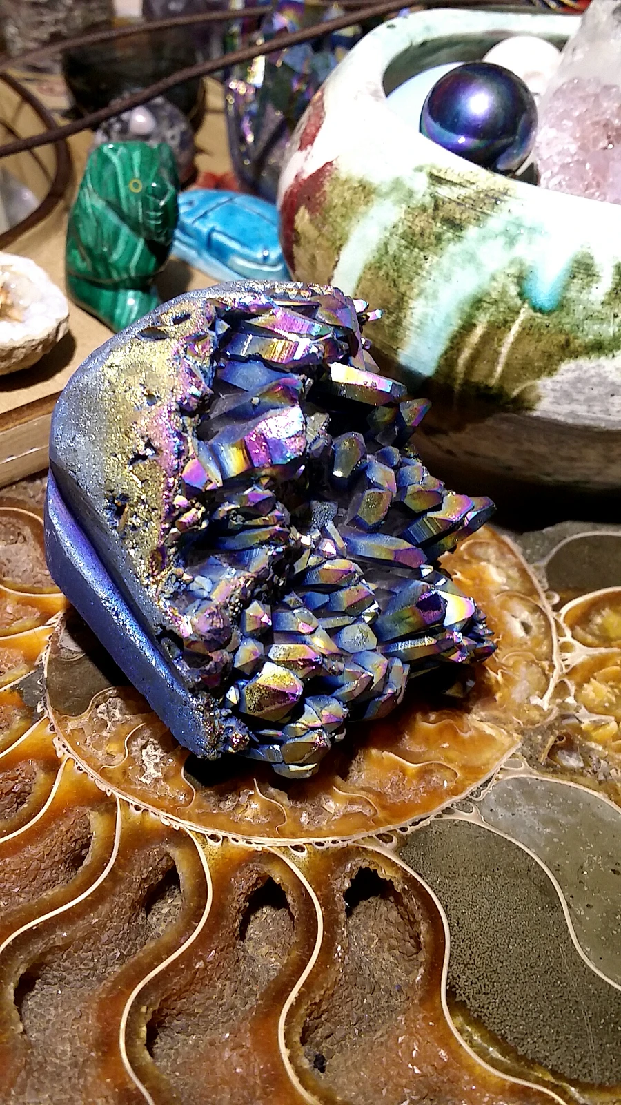 226g Titanium Coated Aura Quartz Skull product image (2)