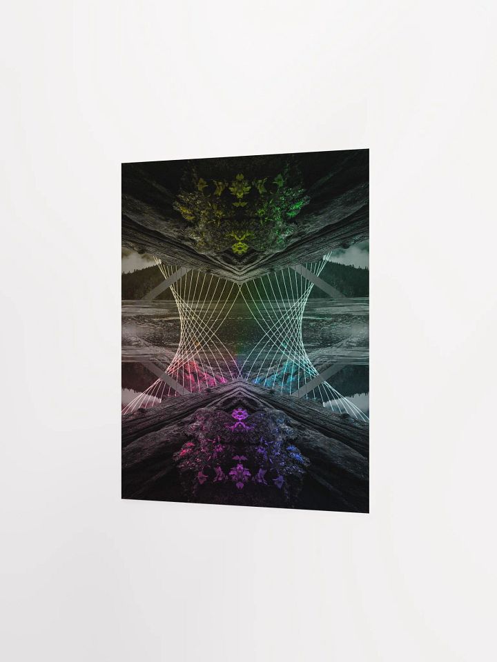 Geometric Art Print - Rainy Lake (Rainbow) product image (2)