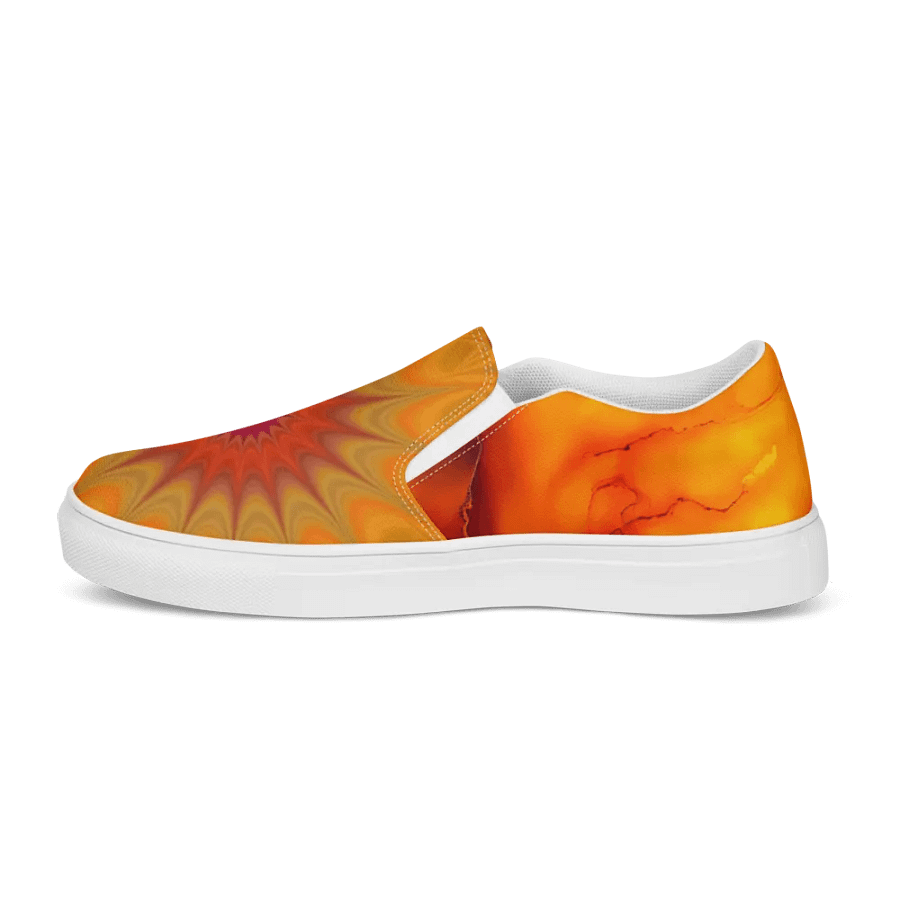Orange Petals Women's Slip On Canvas Shoes product image (4)