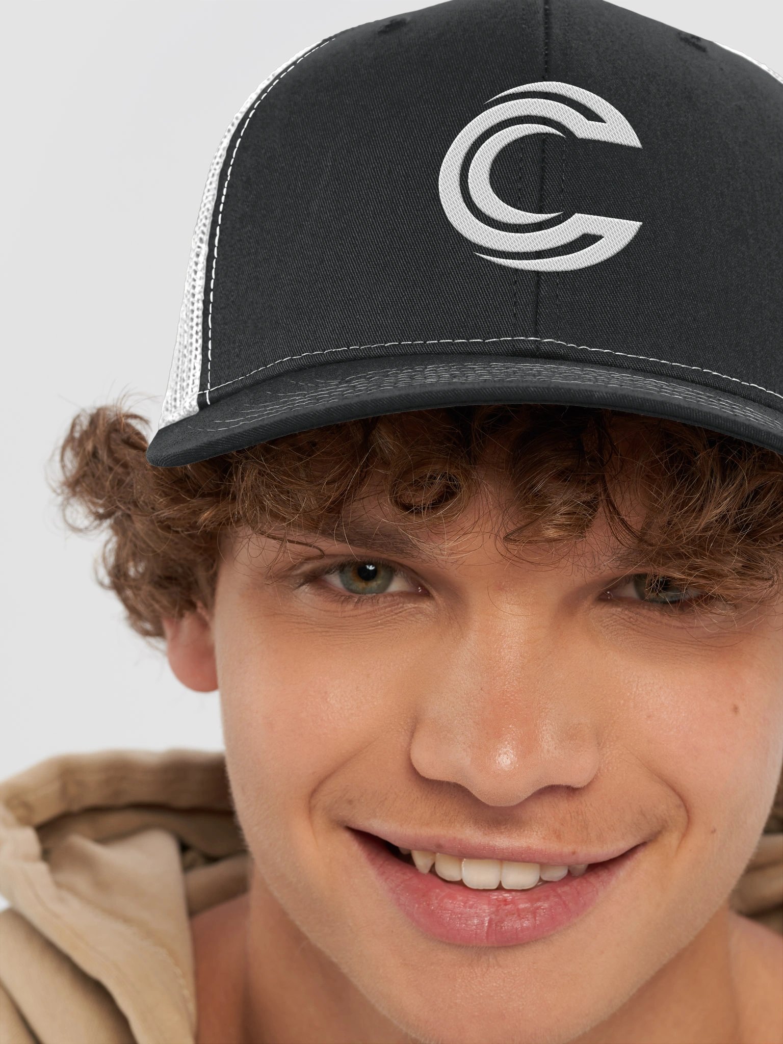 Cocoa Crusty Trucker Cap - High Contrast (White Logo) | GEN 1 product image (8)