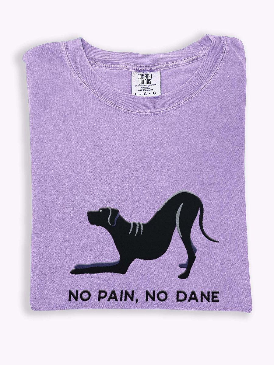 No Pain, No Dane T-Shirt(Embroidered) of a Great Dane(Black) product image (1)