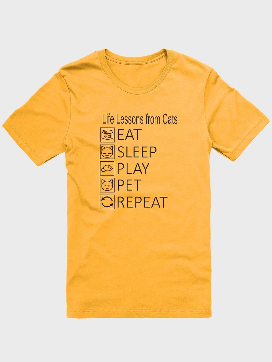 Life Lessons from Cats Unisex Tee, Black Print product image (1)