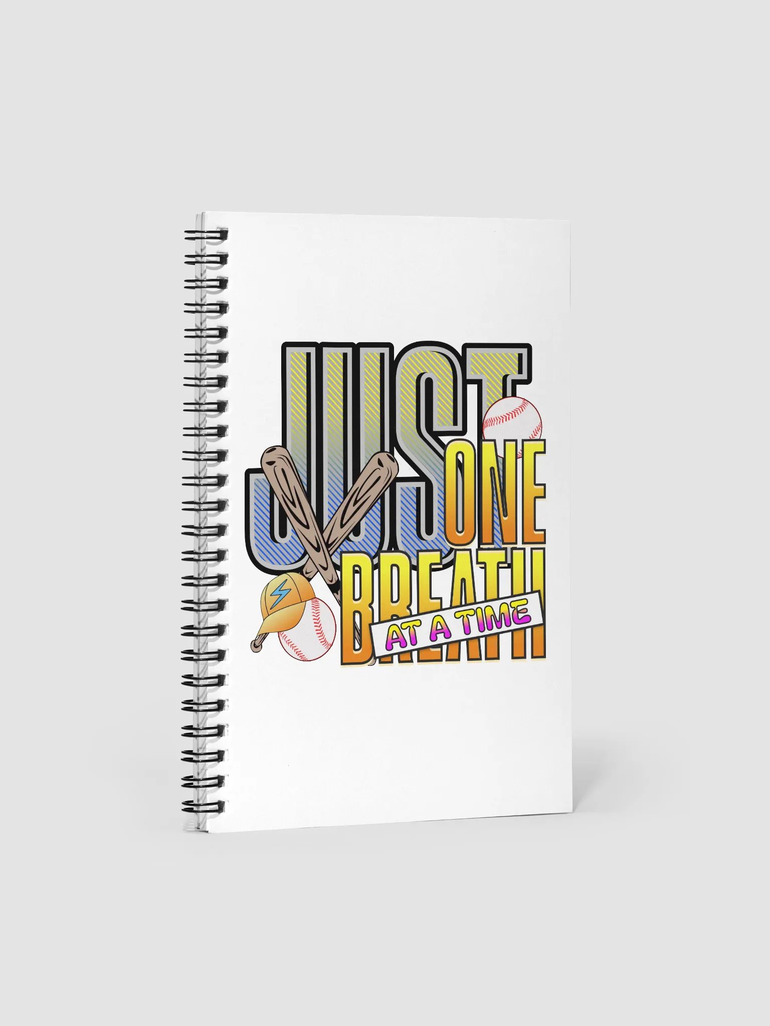 Just One Breath At A Time Baseball Easy Spiral Notebook product image (2)