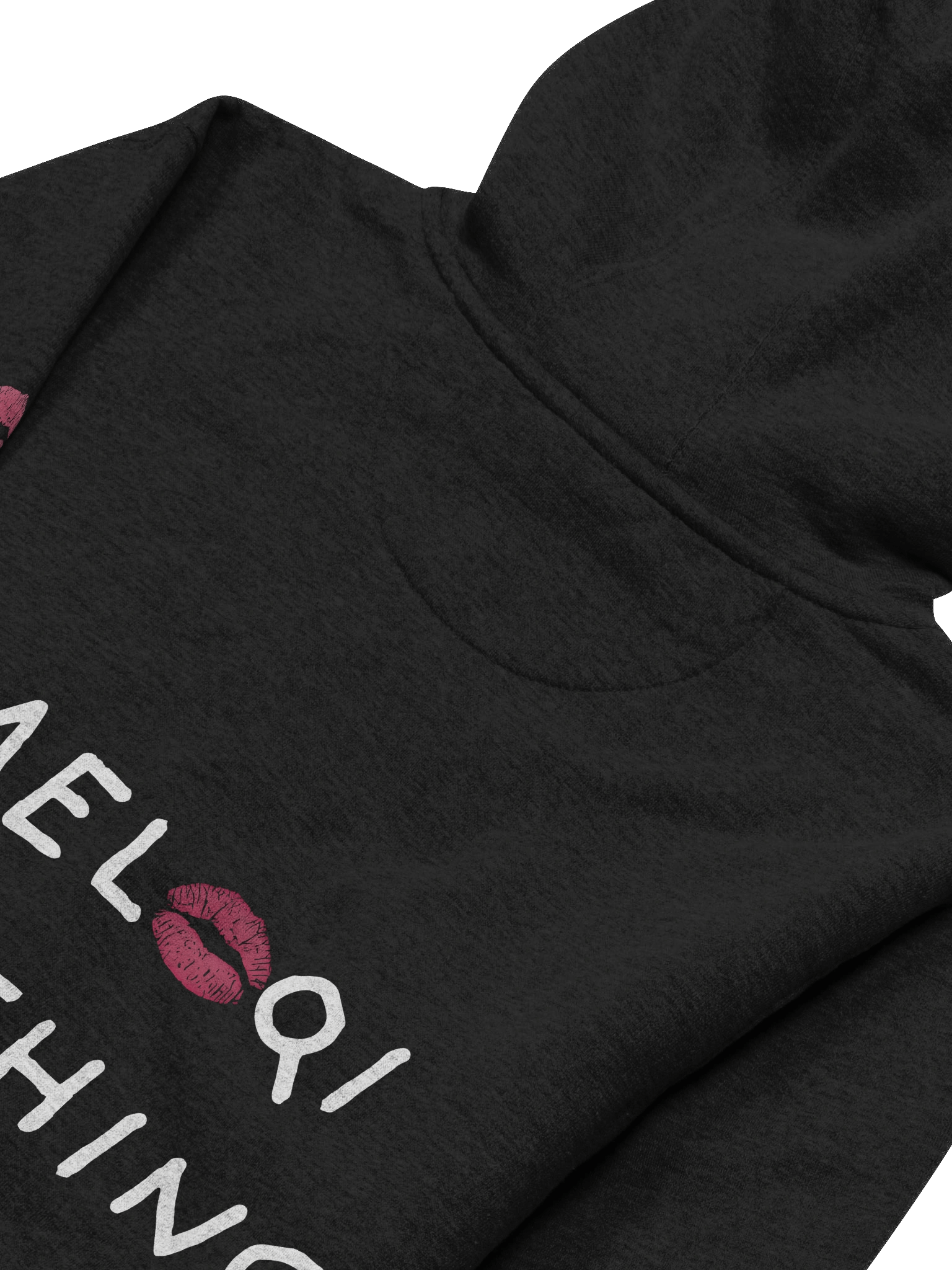 MELOQI CLOTHING DOUBLE KISS WHITE TEXT HOODIE product image (4)