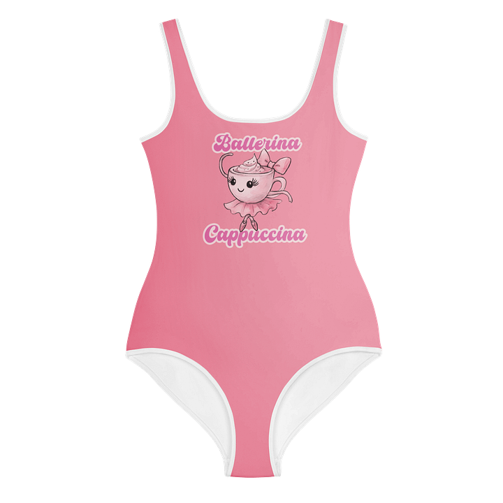 Ballerina Cappuccina watercolor design – Youth Girl Swimsuit product image (1)