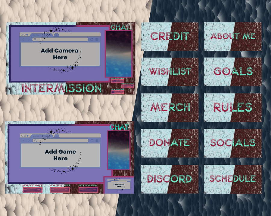 Crescent Moon-Themed Stream Overlays product image (1)