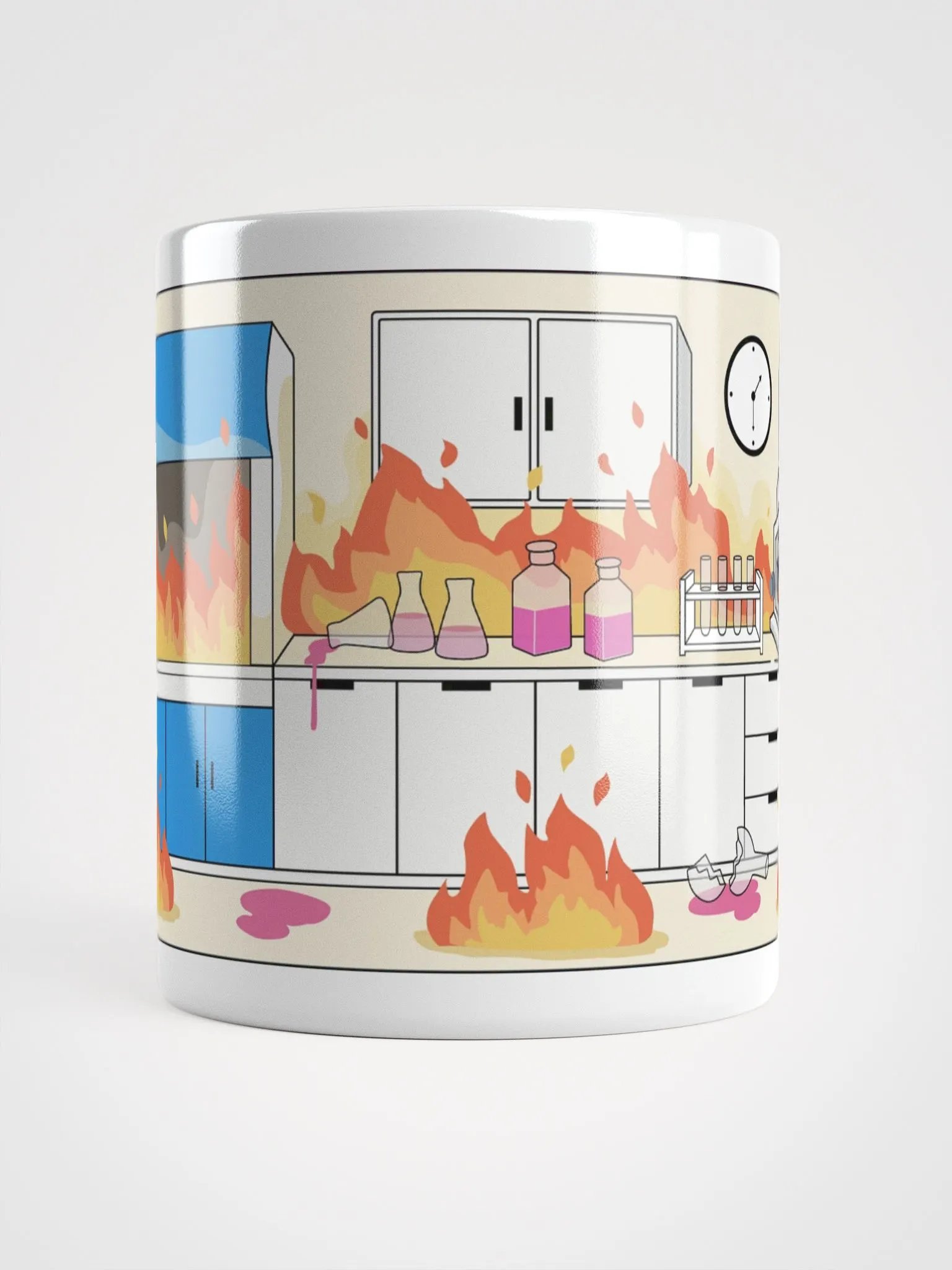 "Laboratorio en llamas" (SPANISH) Ceramic mug product image (4)