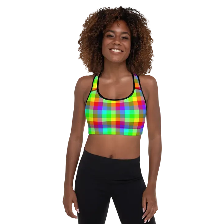 Rainbow Checker Sports Bra product image (2)
