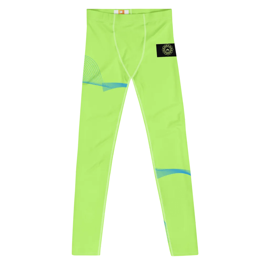 Flowing Blue Wave Men's Leggings_Lime product image (11)