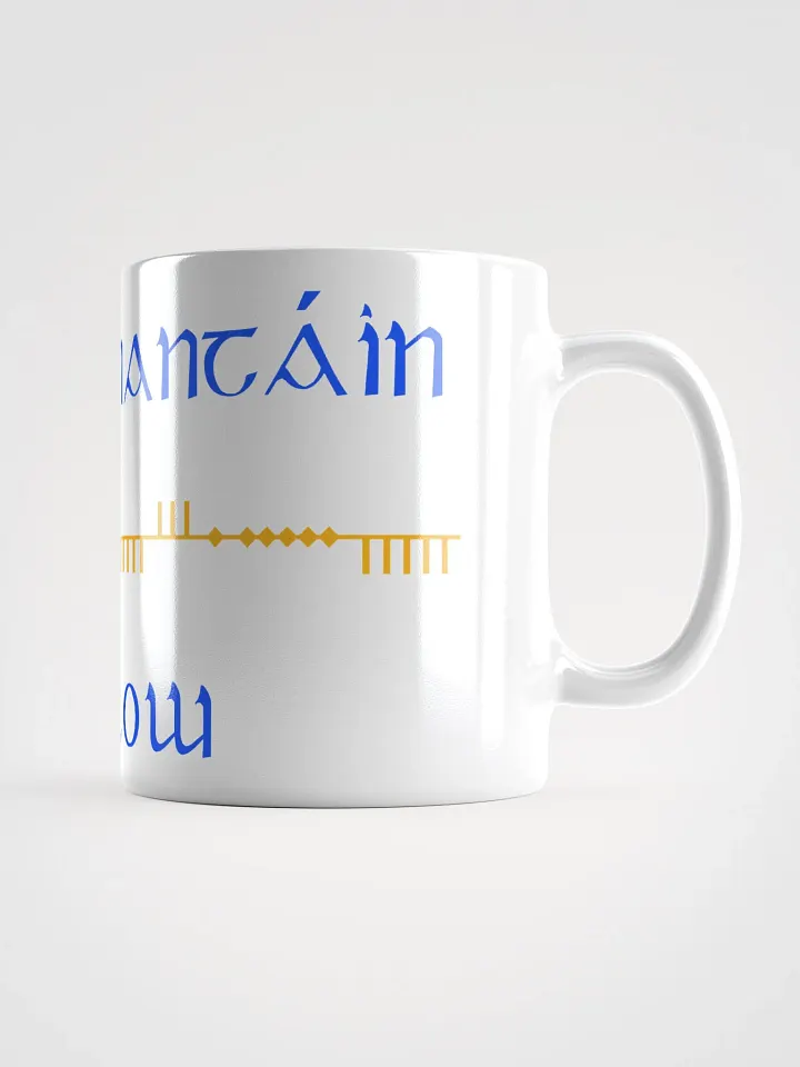 Wicklow/Cill Mhantáin Scholastic style Ogham White Glossy Mug product image (1)