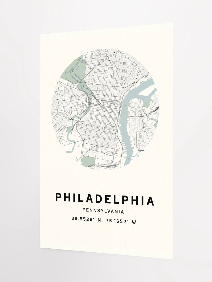 Philadelphia Street Map Poster – Beige Minimalist Circular City Art product image (5)
