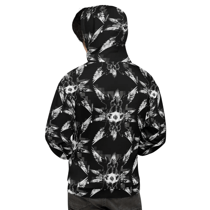 White Glitched Seraphim Angel AOP Hoodie product image (1)