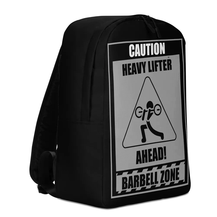 Caution Heavy Lifter Ahead Barbell Zone Backpack product image (2)