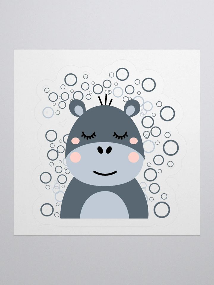 Blushing Hippo Kiss Cut Stickers product image (2)