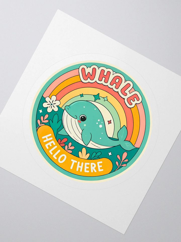 Whale Hello There Kiss Cut Sticker product image (5)