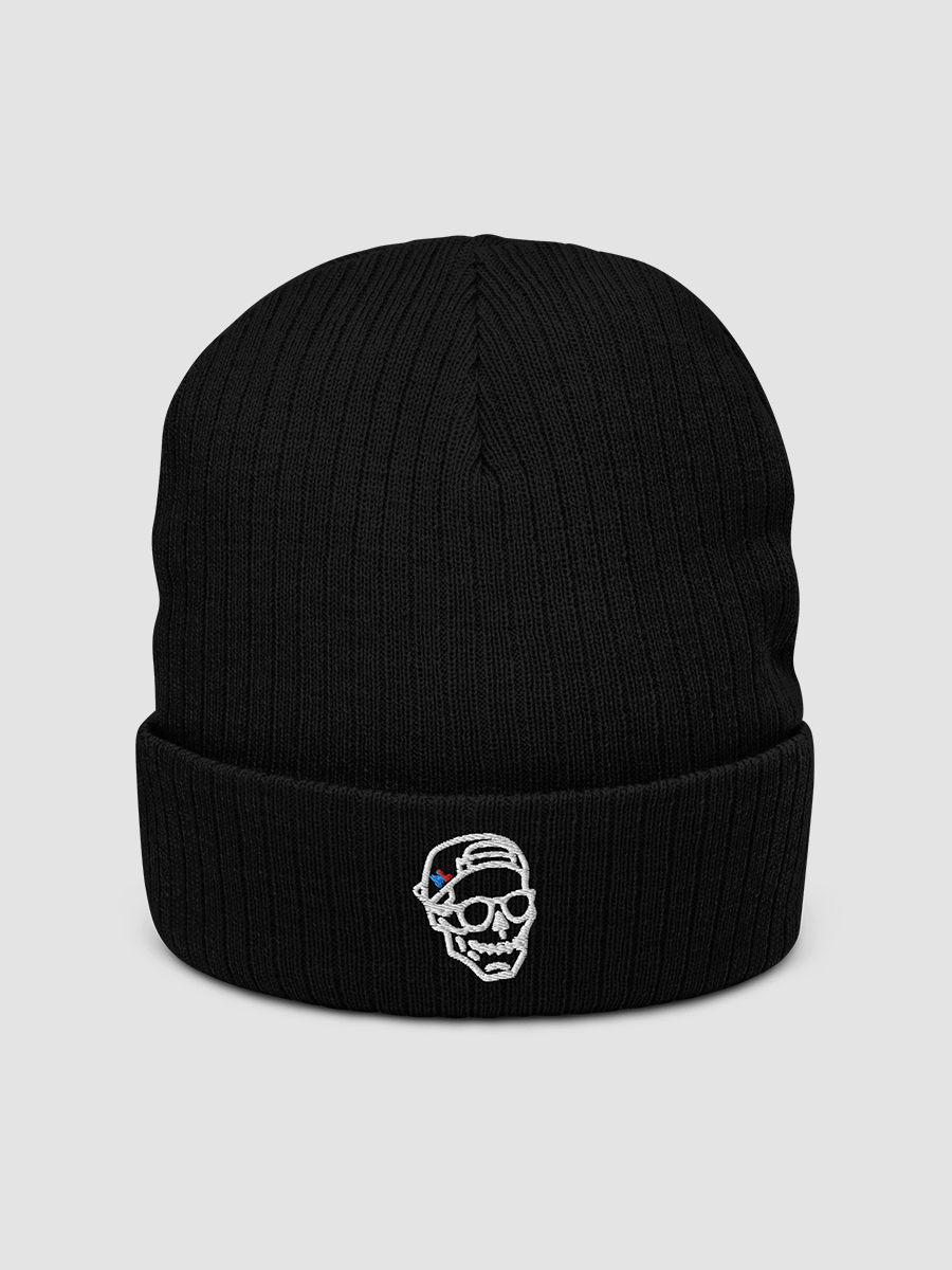 embroidered Skull - Ribbed Knit Beanie product image (2)