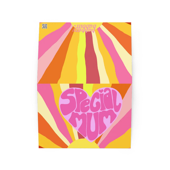 Special Mum pink retro landscape greetings card product image (2)