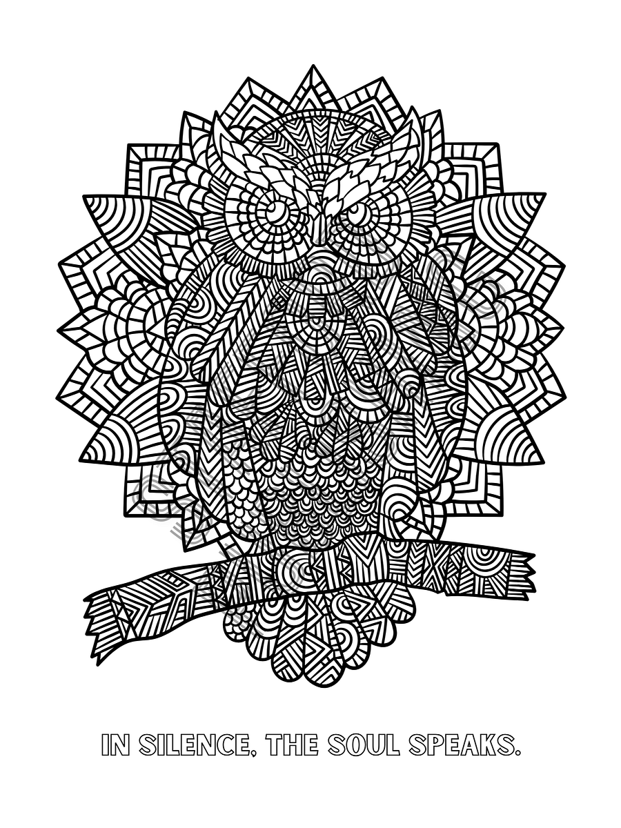 Animal Mandala Coloring Book with Wisdom and Reflections Printable Version Free Sample Pages product image (3)