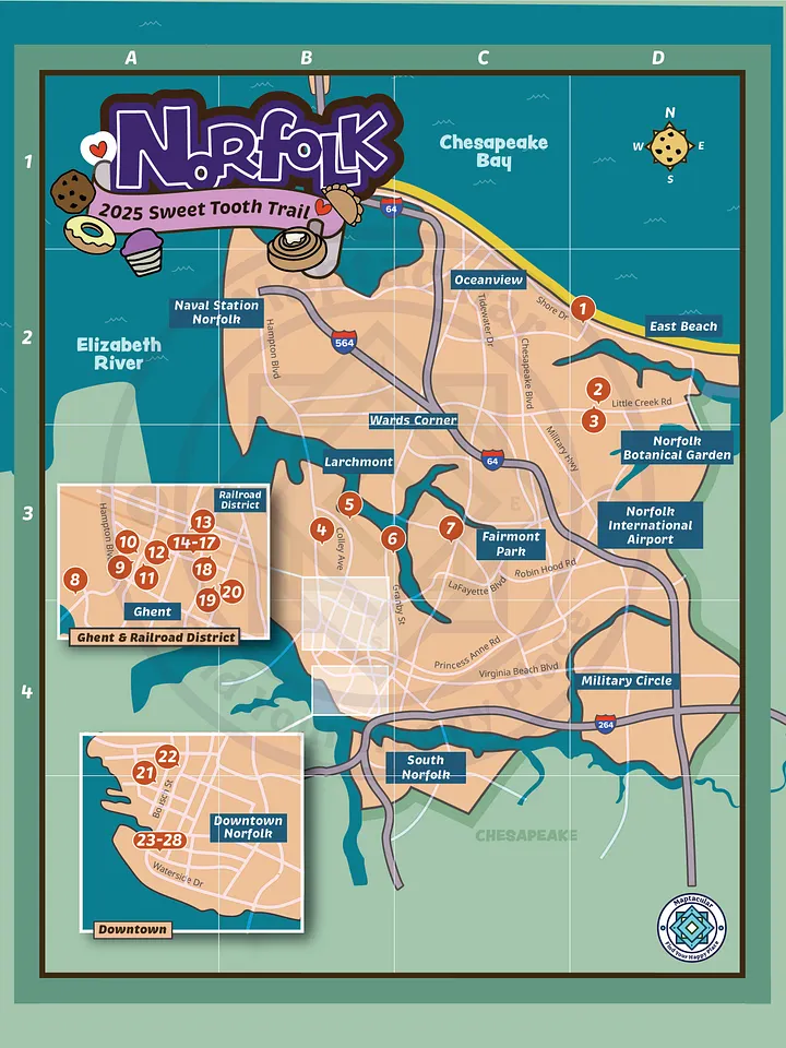 Norfolk 2025 Sweet Tooth Trail Map - instant digital download product image (2)