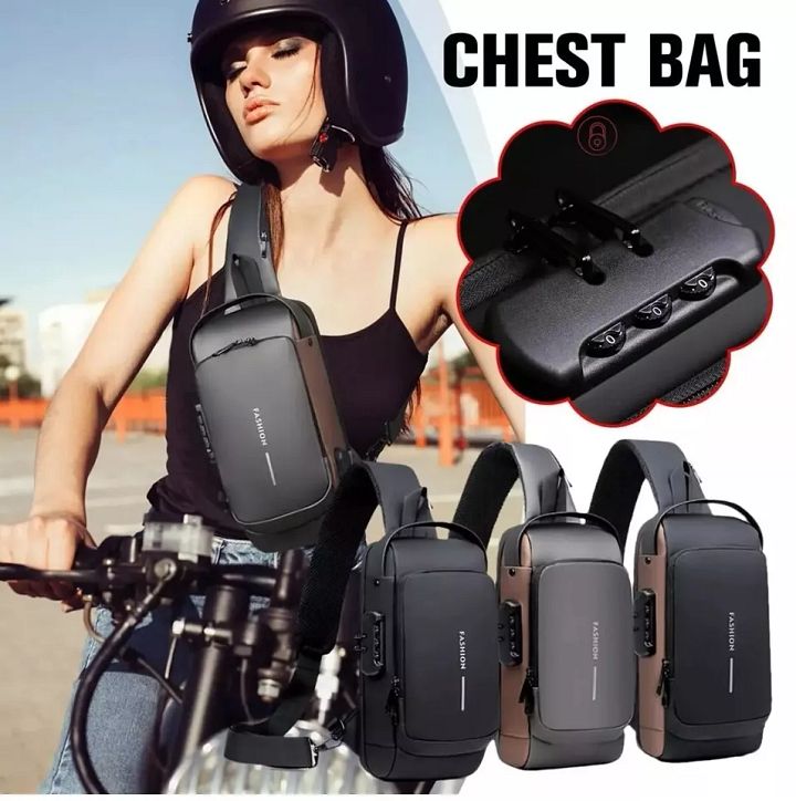 Newest Men Anti Theft Chest Bag Shoulder USB Charging Crossbody Package School product image (2)