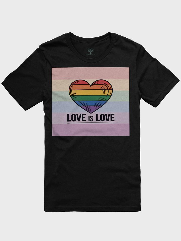 Exclusive 'Love is Love' Rainbow Heart Unisex T-Shirt - TDS Music product image (4)