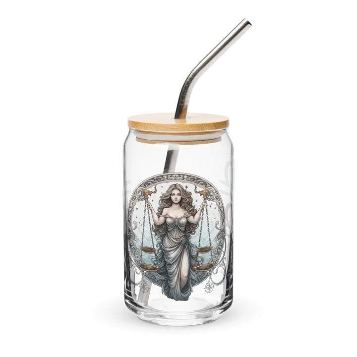 Libra Zodiac Glass Can Sipper product image (2)