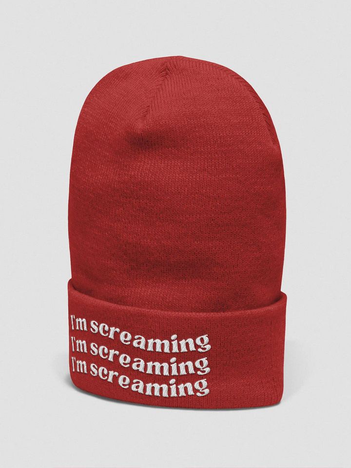 I'm Screaming (White Text) Beanie product image (9)