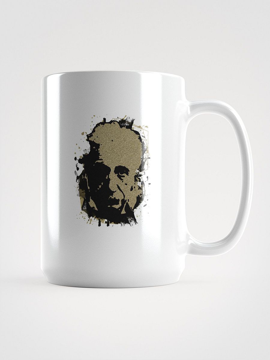 Albert Einstein mug. Black and gold sand art. product image (1)