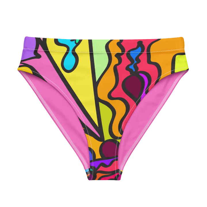 Vibrant Energy High-Waisted Bikini Bottoms - Wave at Sunset product image (1)