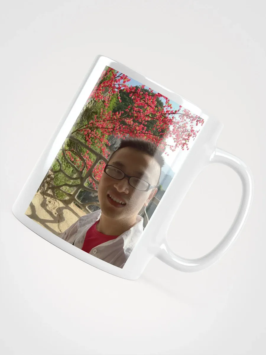 White Glossy Mug: flower and mountain product image (12)
